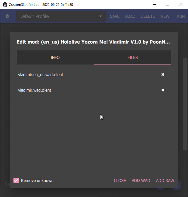 CSLOL Manager file browser for WAD management
